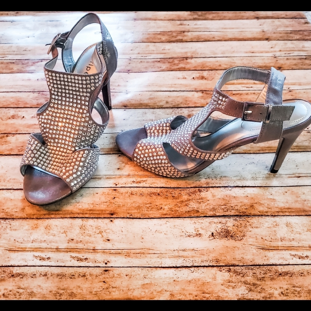 Women's Silver Strap Heels